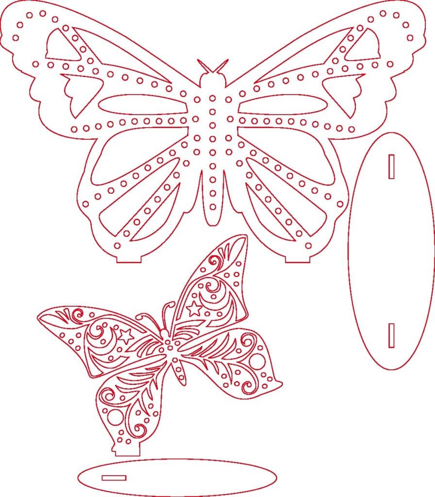 Centro de mesa «Mariposa» — vector para corte CNC