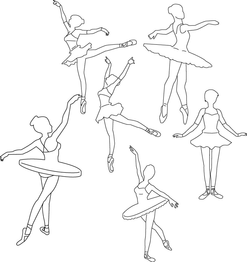 Bailarinas de Ballet — vector para corte CNC