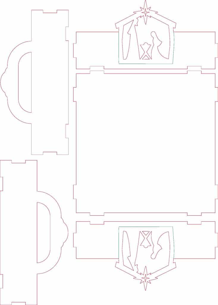 Bandeja Navideña de 15x15cm — vector para corte CNC