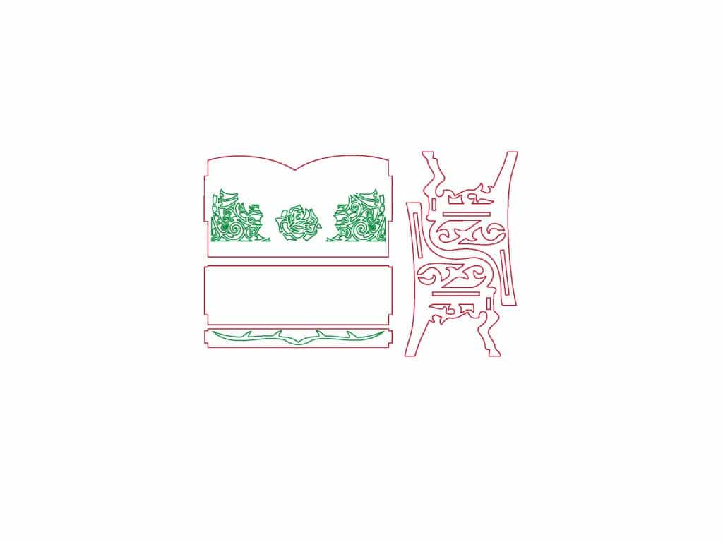 Banca decorada — vector para corte CNC