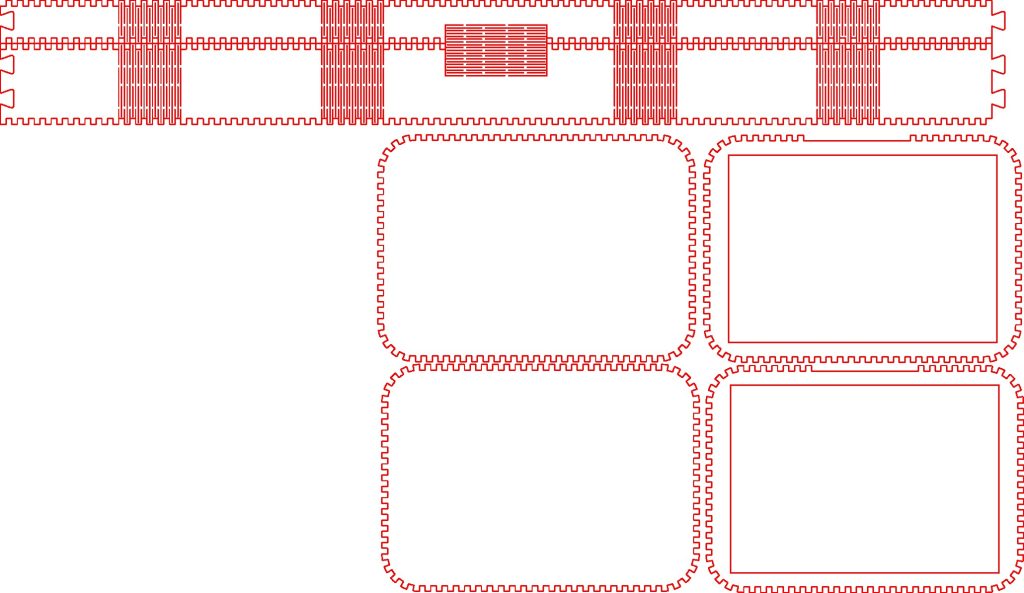 Caja de esquinas redondeadas — vector para corte CNC