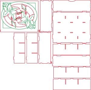 Caja de Té con 9 compartimentos