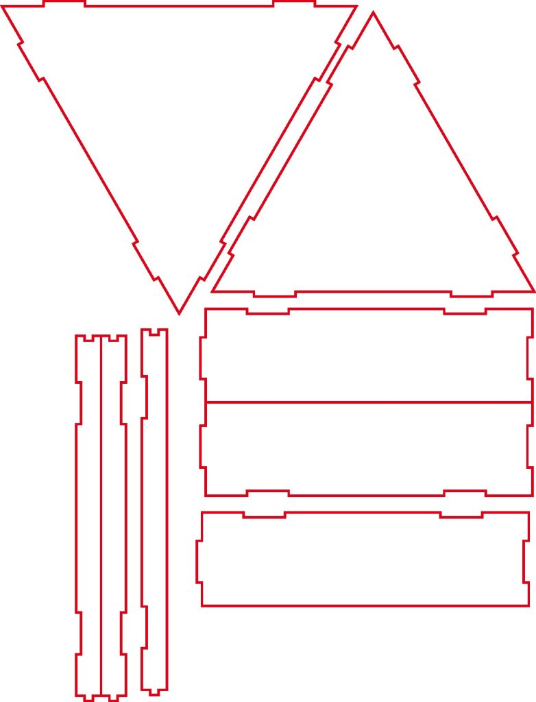 Caja triangular — vector para corte CNC
