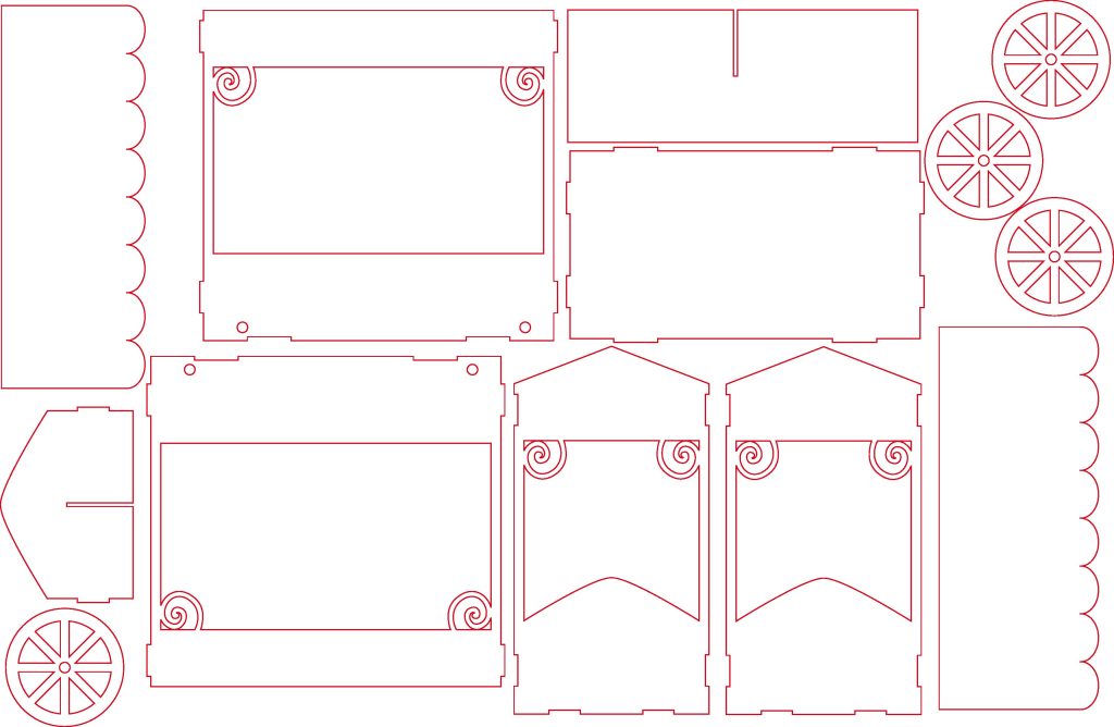 Carretilla para Mesa de Dulces — vector para corte CNC