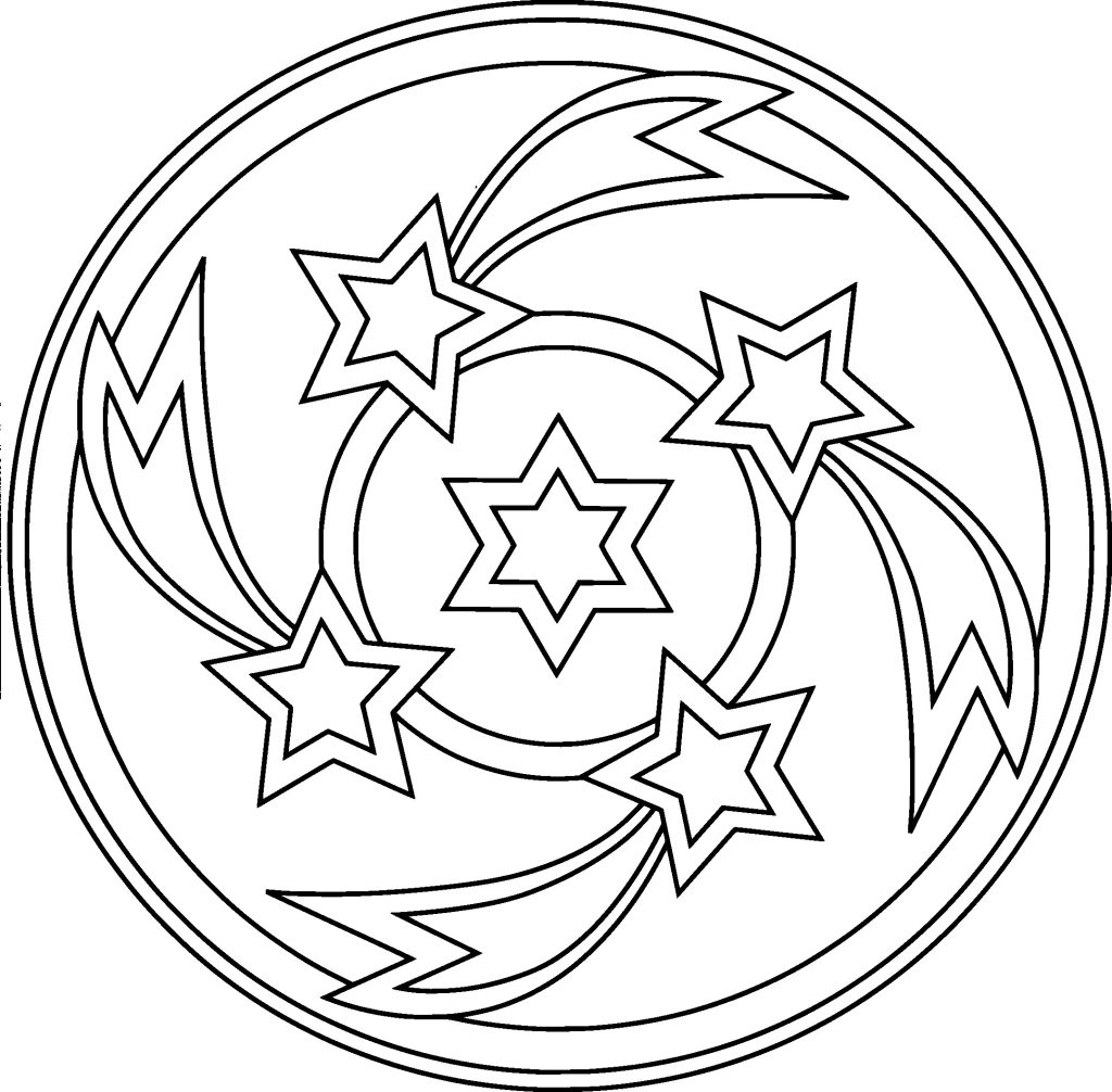 Círculo con estrellas — vector para corte CNC