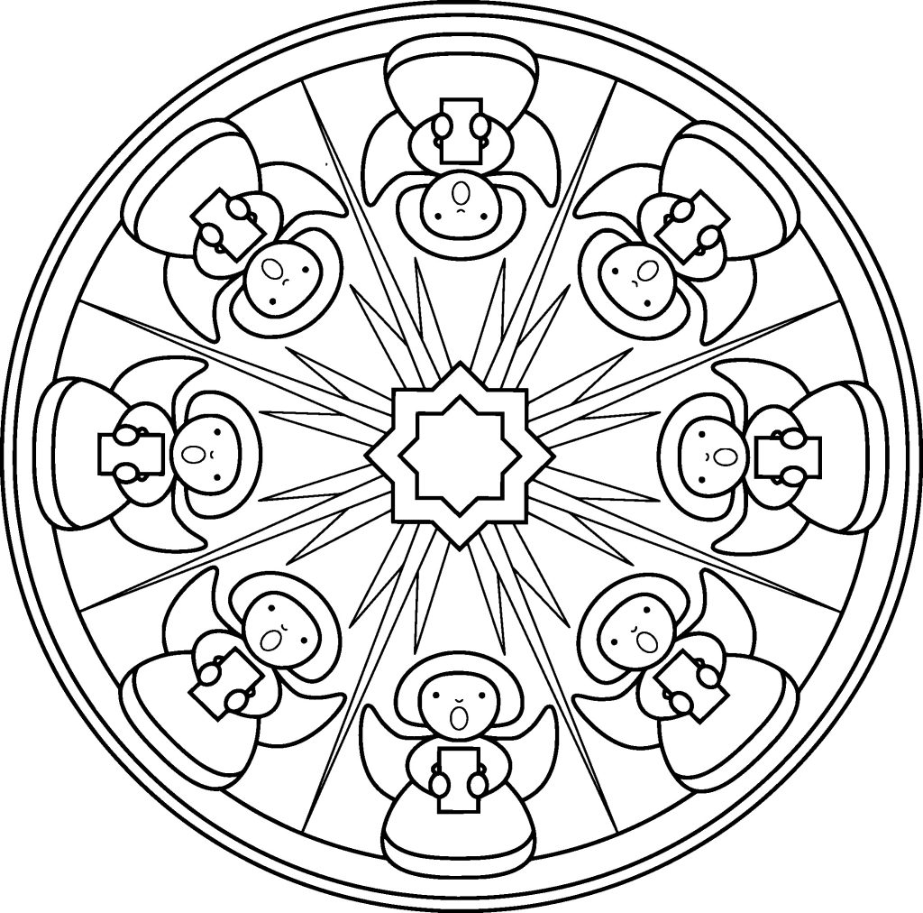 Mandala «ángeles» — vector para corte CNC