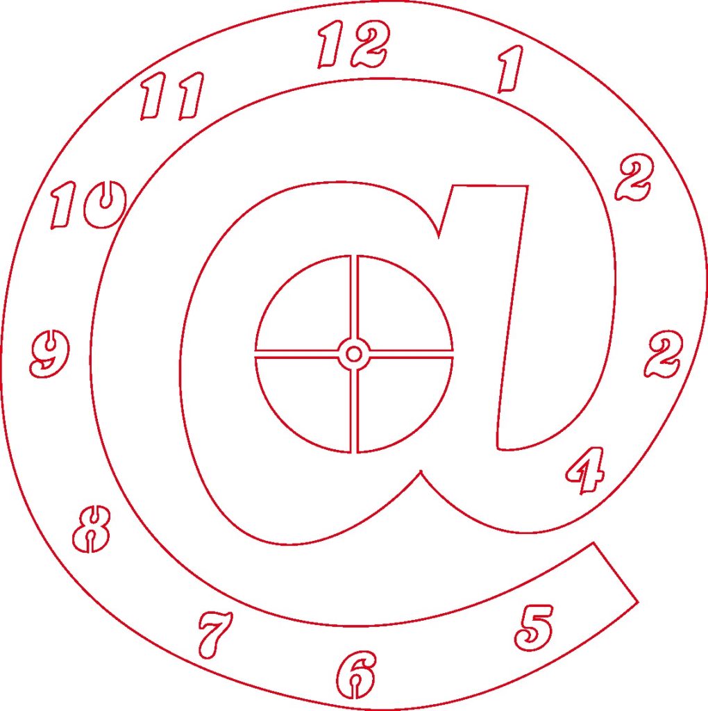 Reloj «Arroba» — vector para corte CNC