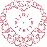 Reloj "Corazones" - Vector descarganle para corte CNC y grabado laser gratis | Stanser
