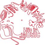 Reloj "Música" - Vector SVG DXF para Laser CO2 - Descargable gratis | Stanser