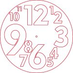 Reloj de números grandes - Vector SVG DXF para Laser CO2 - Descargable gratis | Stanser