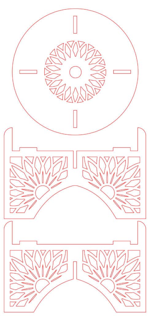 Base para maceta #5 — vector para corte CNC