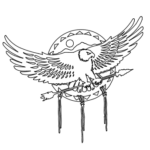 vector descargable para reproducir un águila sobre un atrapasueños. Utiliza tu máquina de corte CNC para la realización de este proyecto.