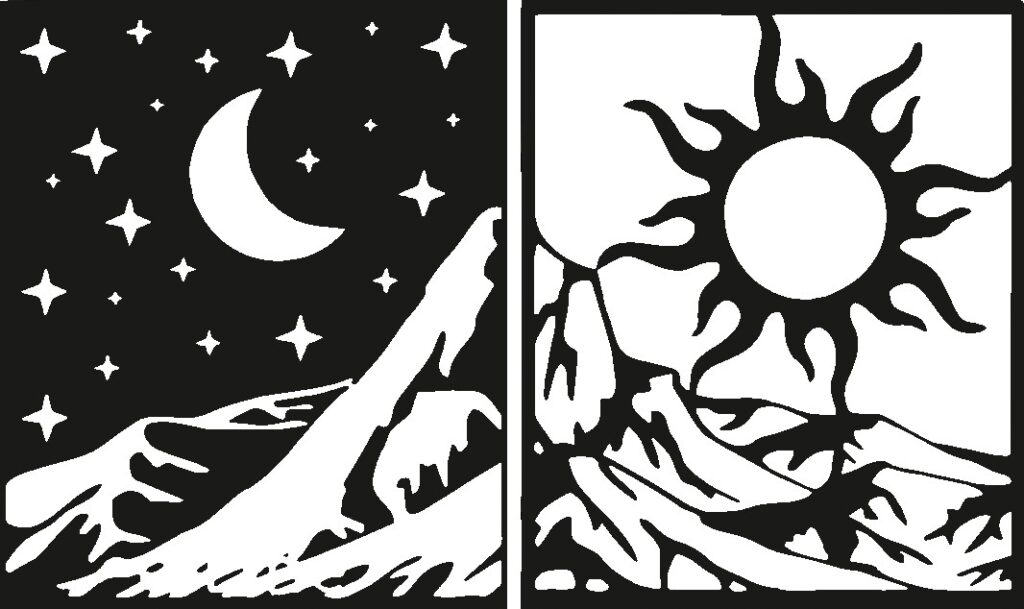 Cuadro Día y Noche — vector para corte CNC