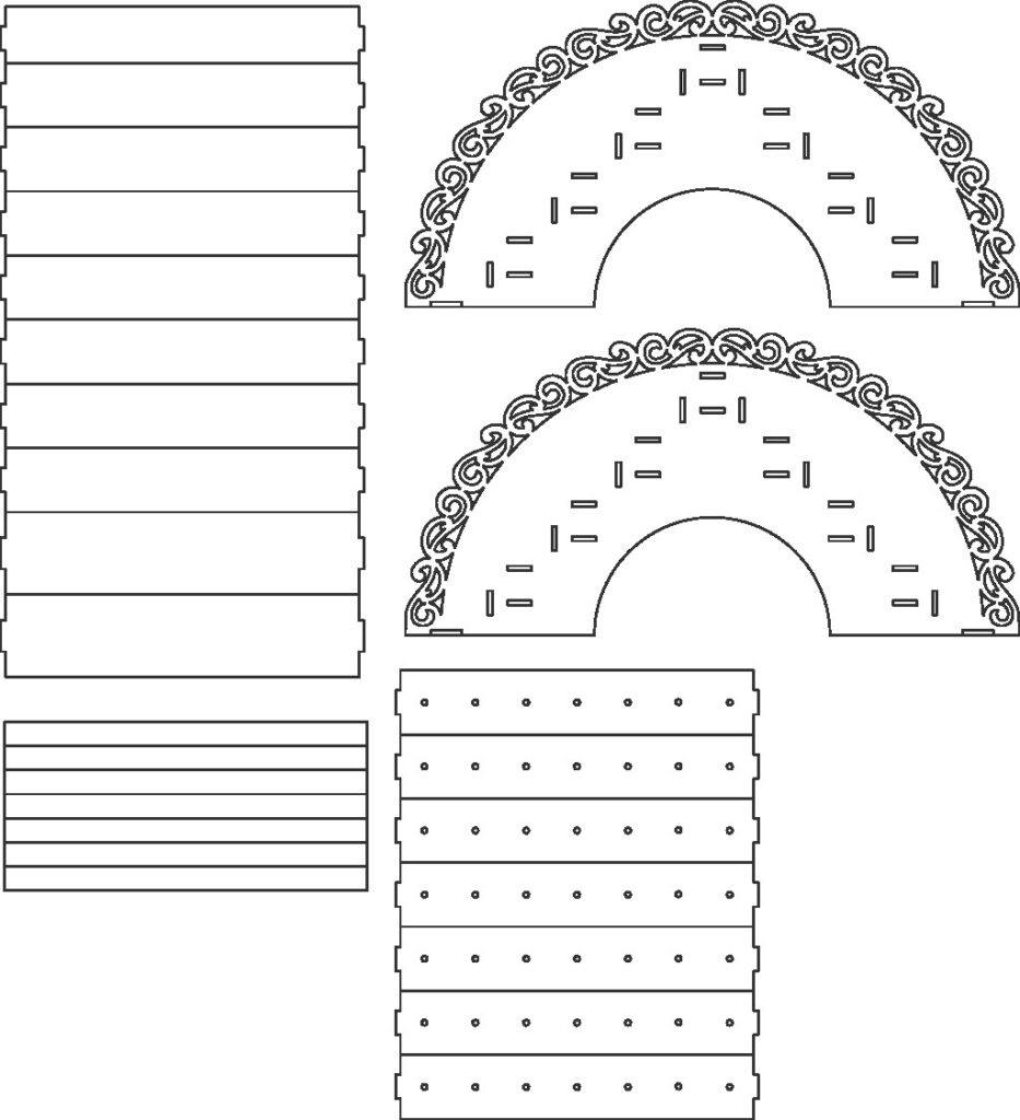 Puente para paletas — vector para corte CNC