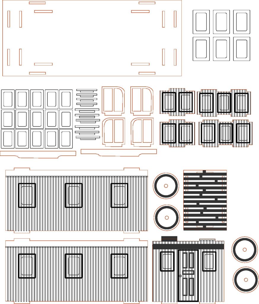 Vagón de Tren — vector para corte CNC