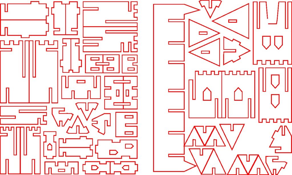 Castillo armable — vector para corte CNC