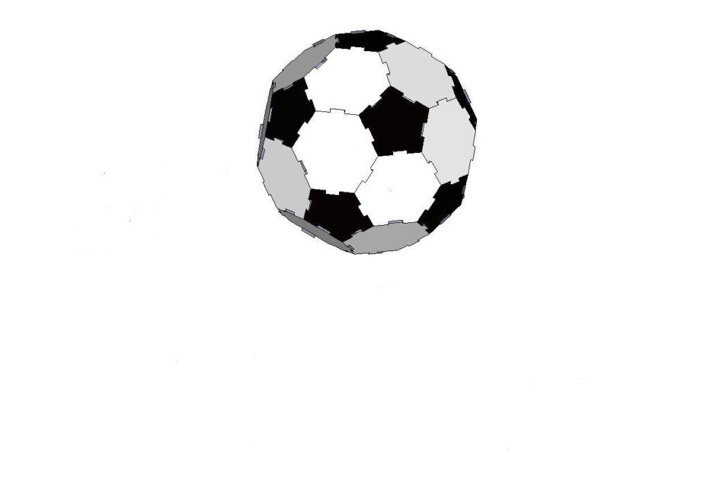 Pelota de fútbol 3D — vector para corte CNC