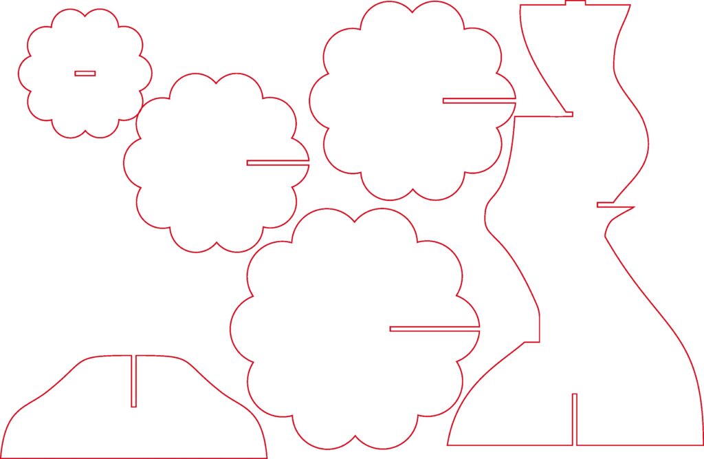 Base para cupcakes «flores» 5mm — vector para corte CNC
