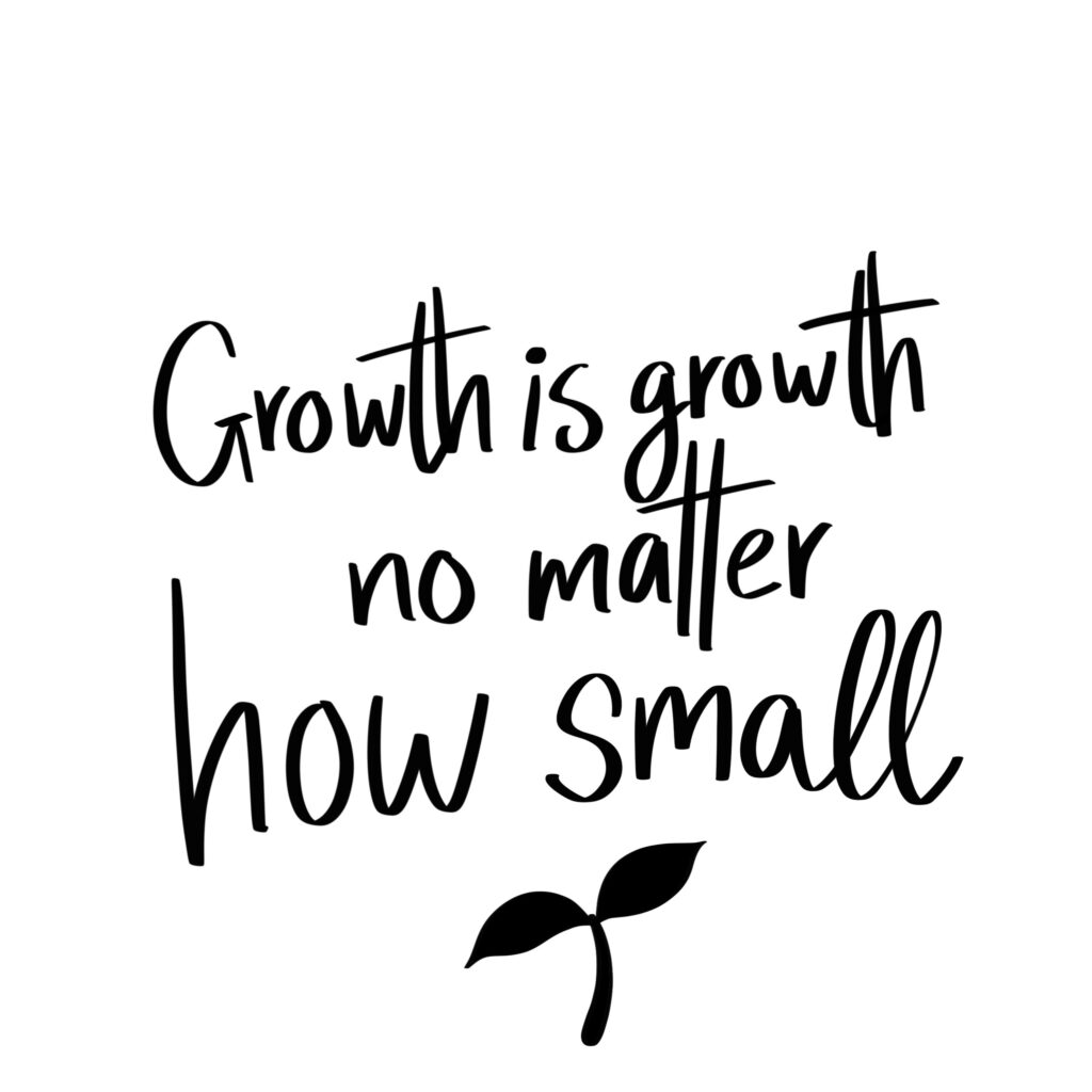Frase «Growth is growth» — vector para corte CNC