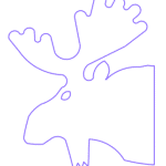 vector descargable para reproducir la cabeza de un alce. Utiliza tu máquina de corte CNC para la realización de este proyecto.