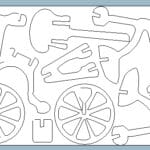 vector descargable para reproducir una bicicleta miniatura en 3D. Utiliza tu máquina de corte CNC para la realización de este proyecto.