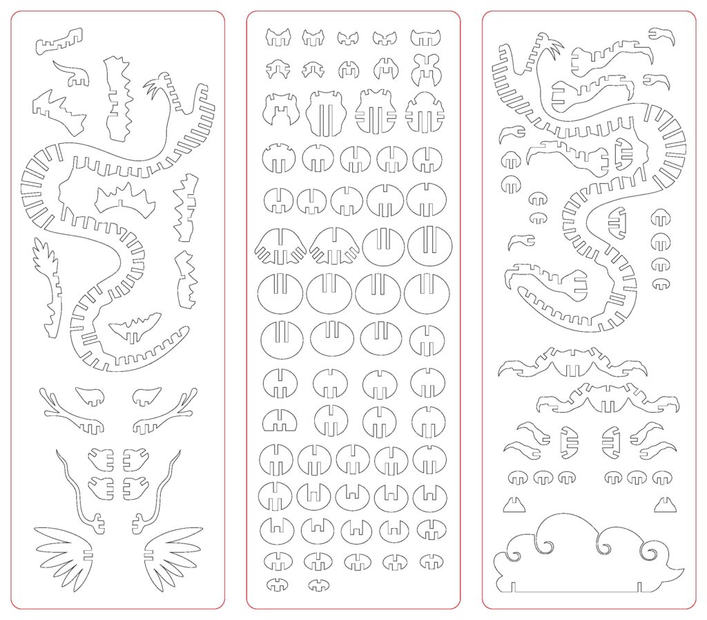 Dragón 3D — vector para corte CNC
