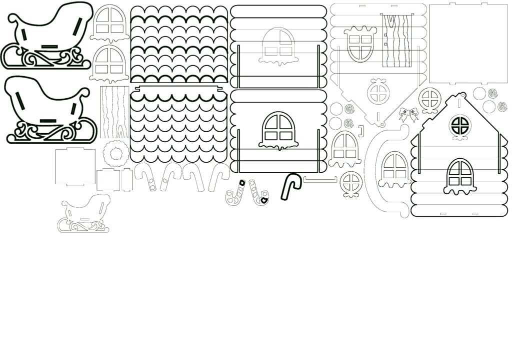 Casita de Jengibre — vector para corte CNC