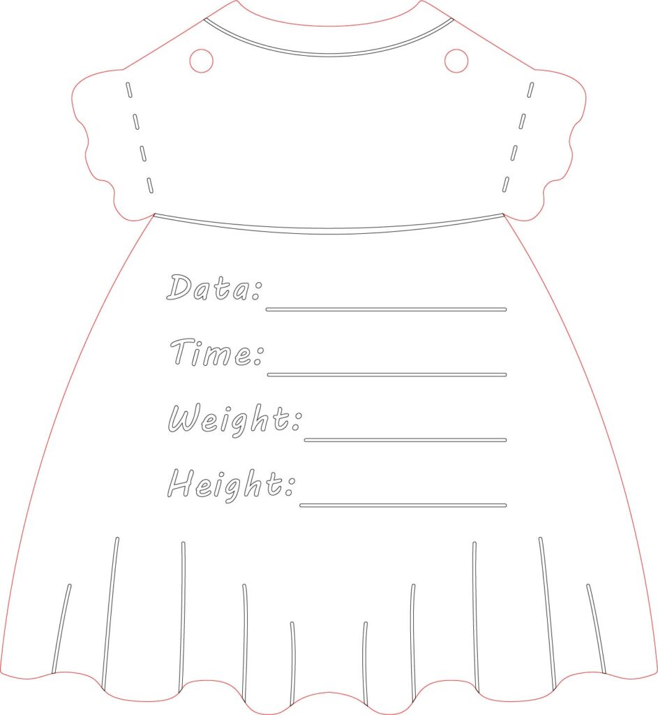 Vestido con datos para recortar 4 — vector para corte CNC