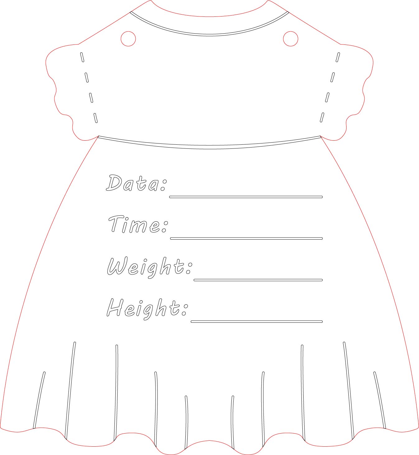 vector descargable para reproducir la imagen de un vestido con datos para recortar 4. Utiliza tu máquina de corte CNC para la realización de este proyecto.