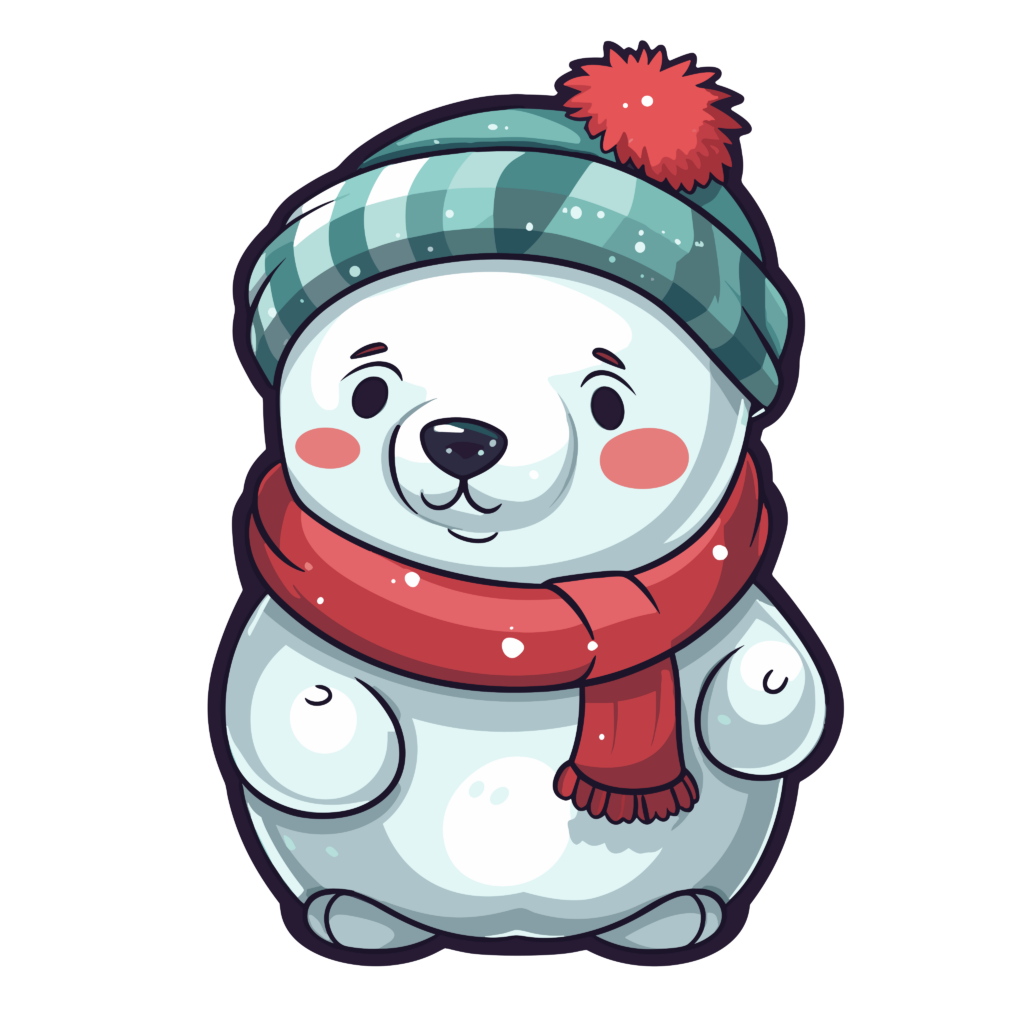 Oso blanco de navidad 1 — vector para corte CNC