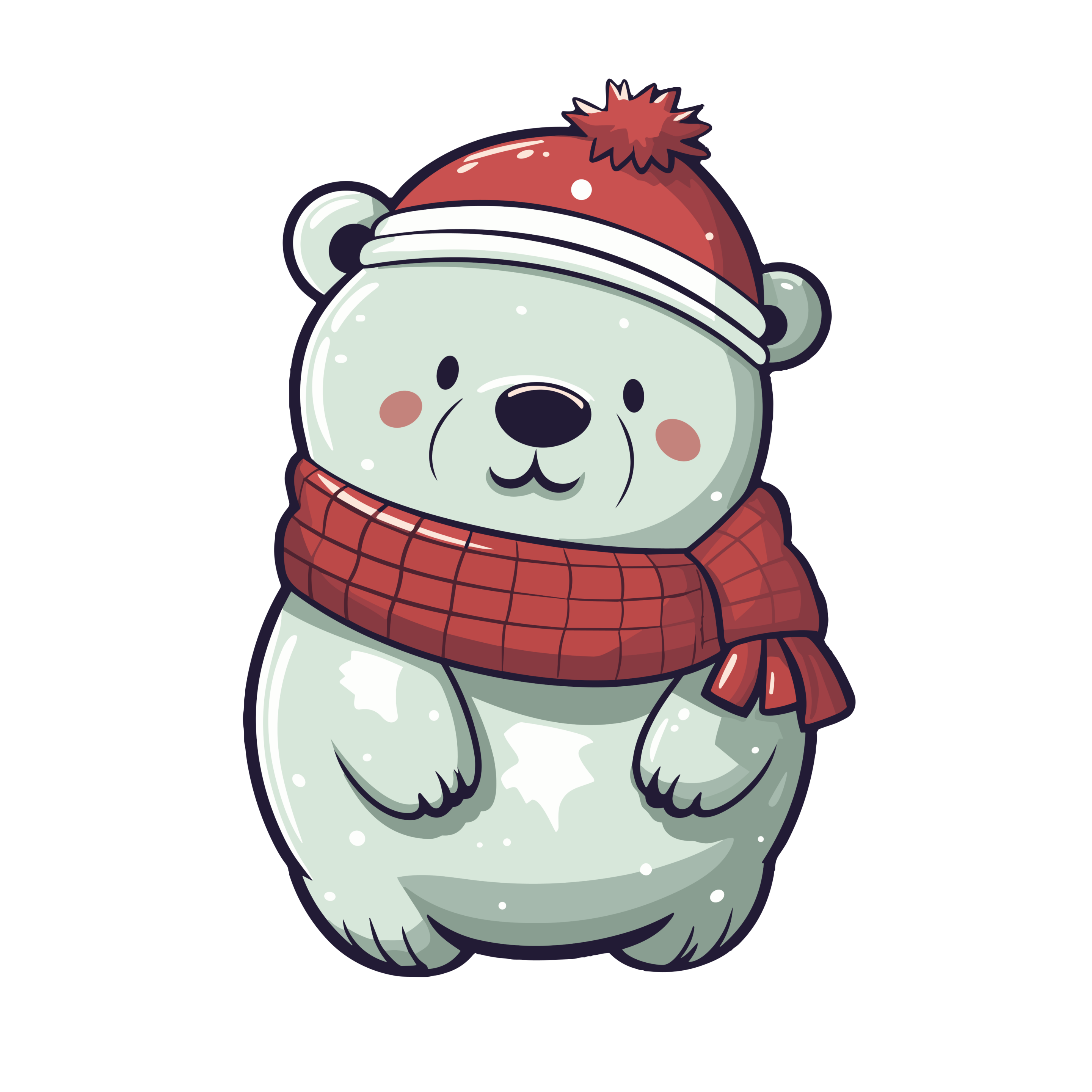un vector descargable para reproducir la imagen de un Oso blanco de navidad 2. Utiliza tu máquina de corte CNC para la realización de este proyecto.