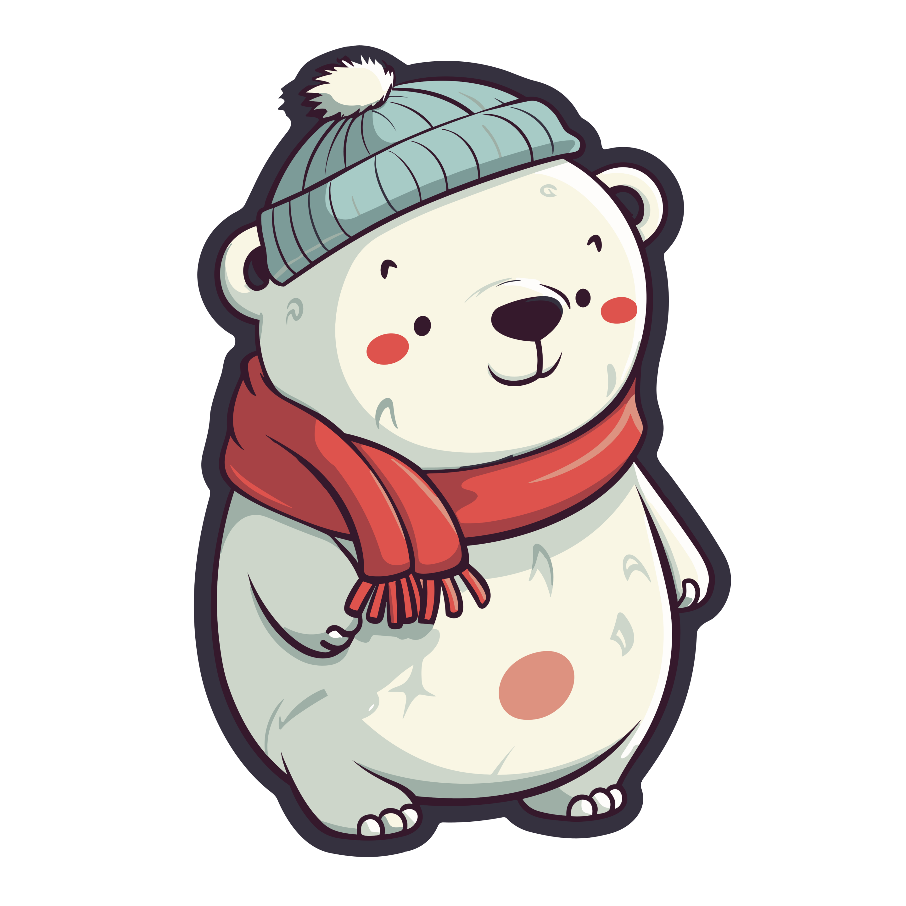 vector descargable para reproducir la imagen de un Oso blanco de navidad 3. Utiliza tu máquina de corte CNC para la realización de este proyecto.