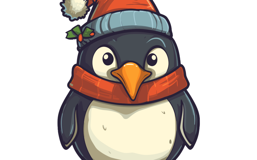 Pingüino con gorro de navidad 1