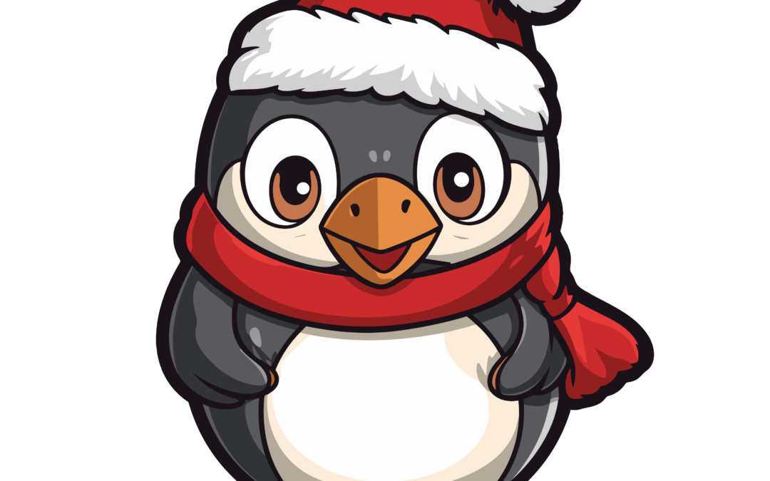 Pingüino con gorro de navidad 2