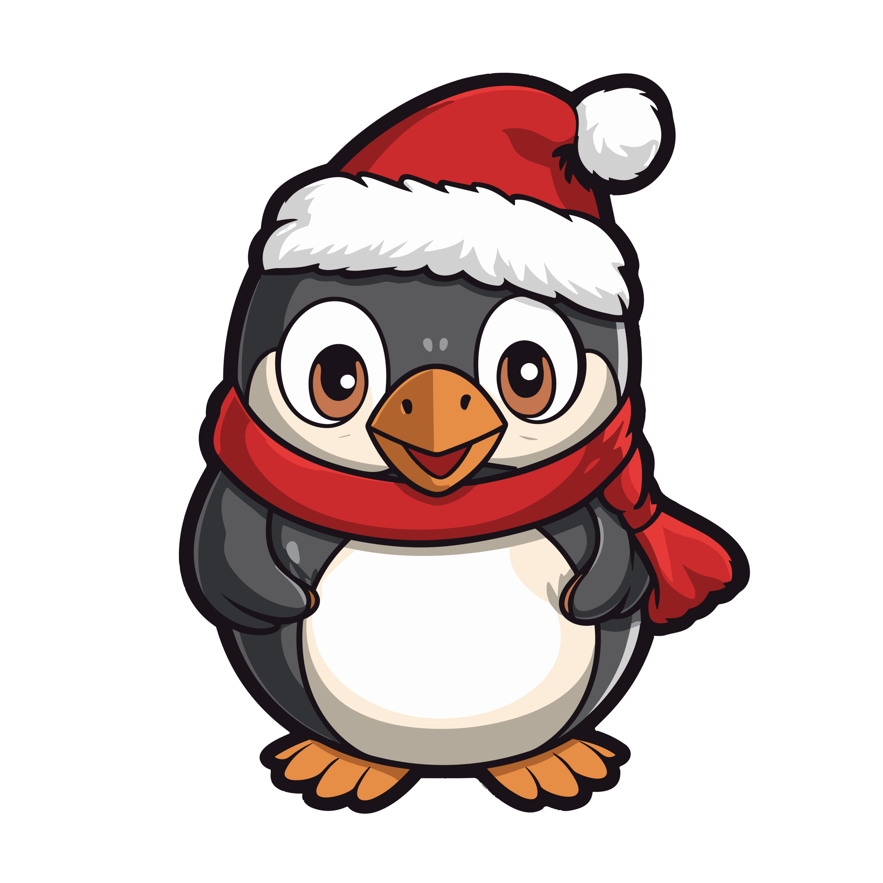 un vector descargable para reproducir la imagen de un Pingüino con gorro de navidad 2. Utiliza tu máquina de corte CNC para la realización de este proyecto.