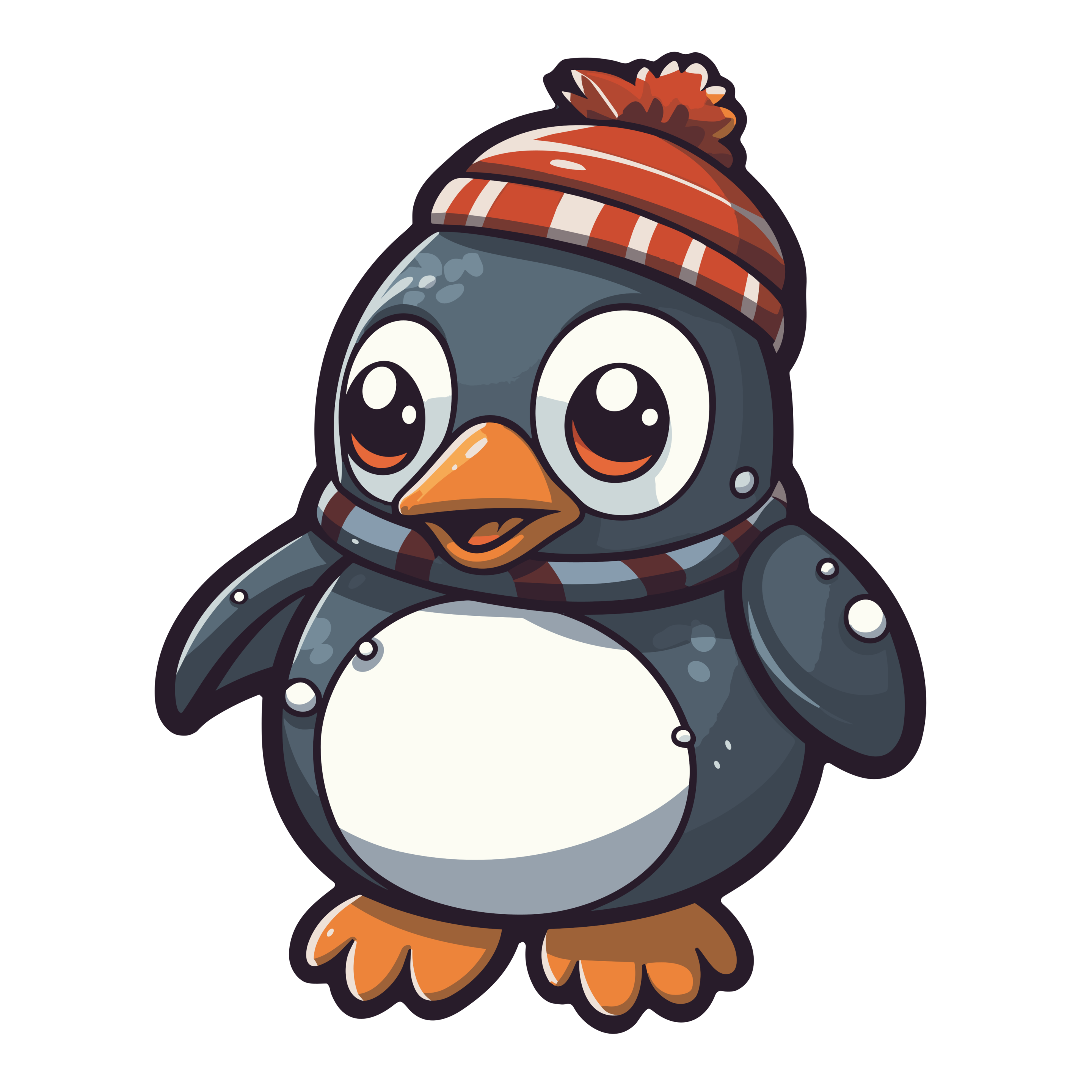 vector descargable para reproducir la imagen de un Pingüino con gorro de navidad 4. Utiliza tu máquina de corte CNC para la realización de este proyecto.
