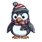 vector descargable para reproducir la imagen de un Pingüino con gorro de navidad 5. Utiliza tu máquina de corte CNC para la realización de este proyecto.