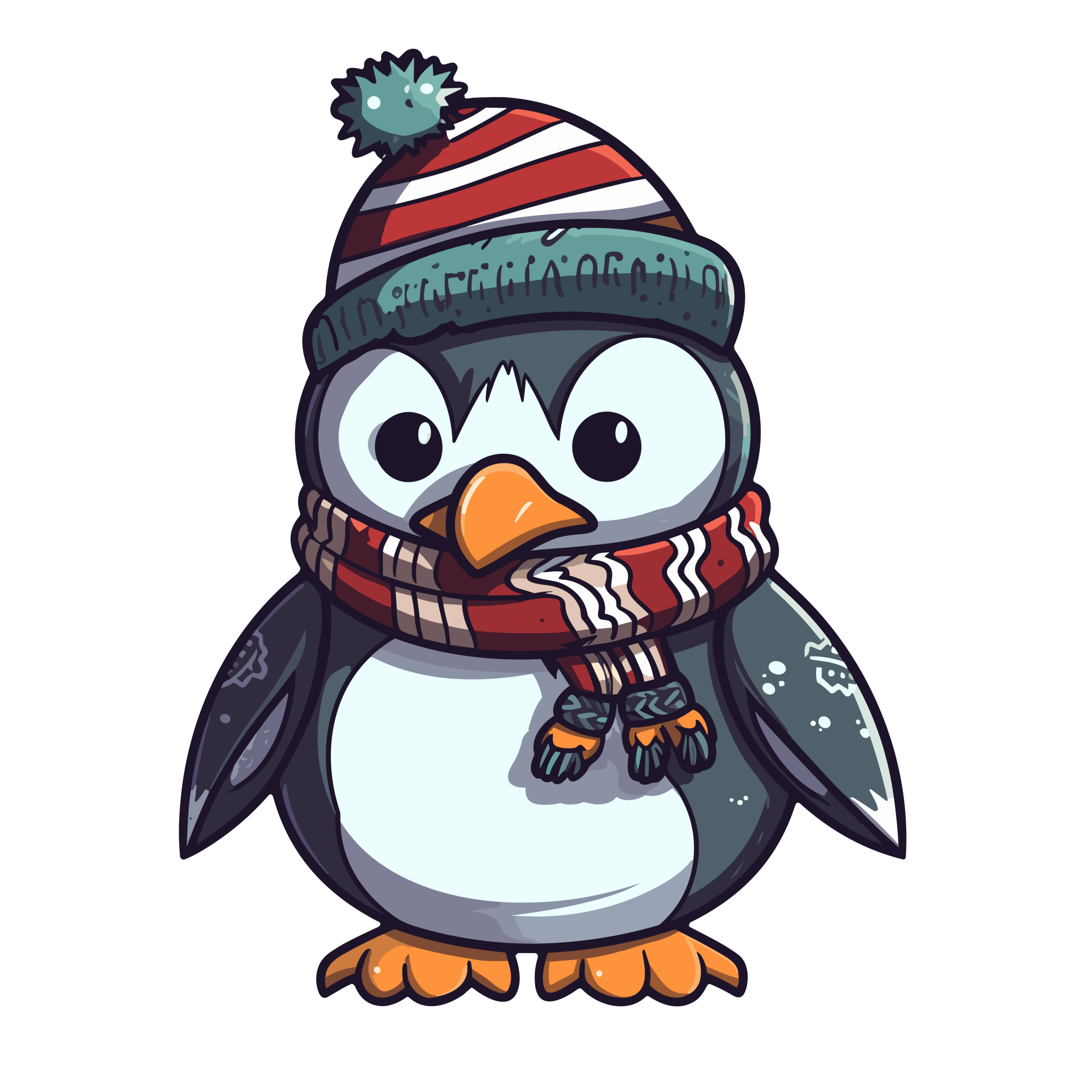 vector descargable para reproducir la imagen de un Pingüino con gorro de navidad 5. Utiliza tu máquina de corte CNC para la realización de este proyecto.