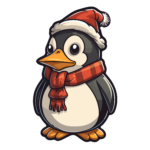 vector descargable para reproducir la imagen de un Pingüino con gorro de navidad 6. Utiliza tu máquina de corte CNC para la realización de este proyecto.