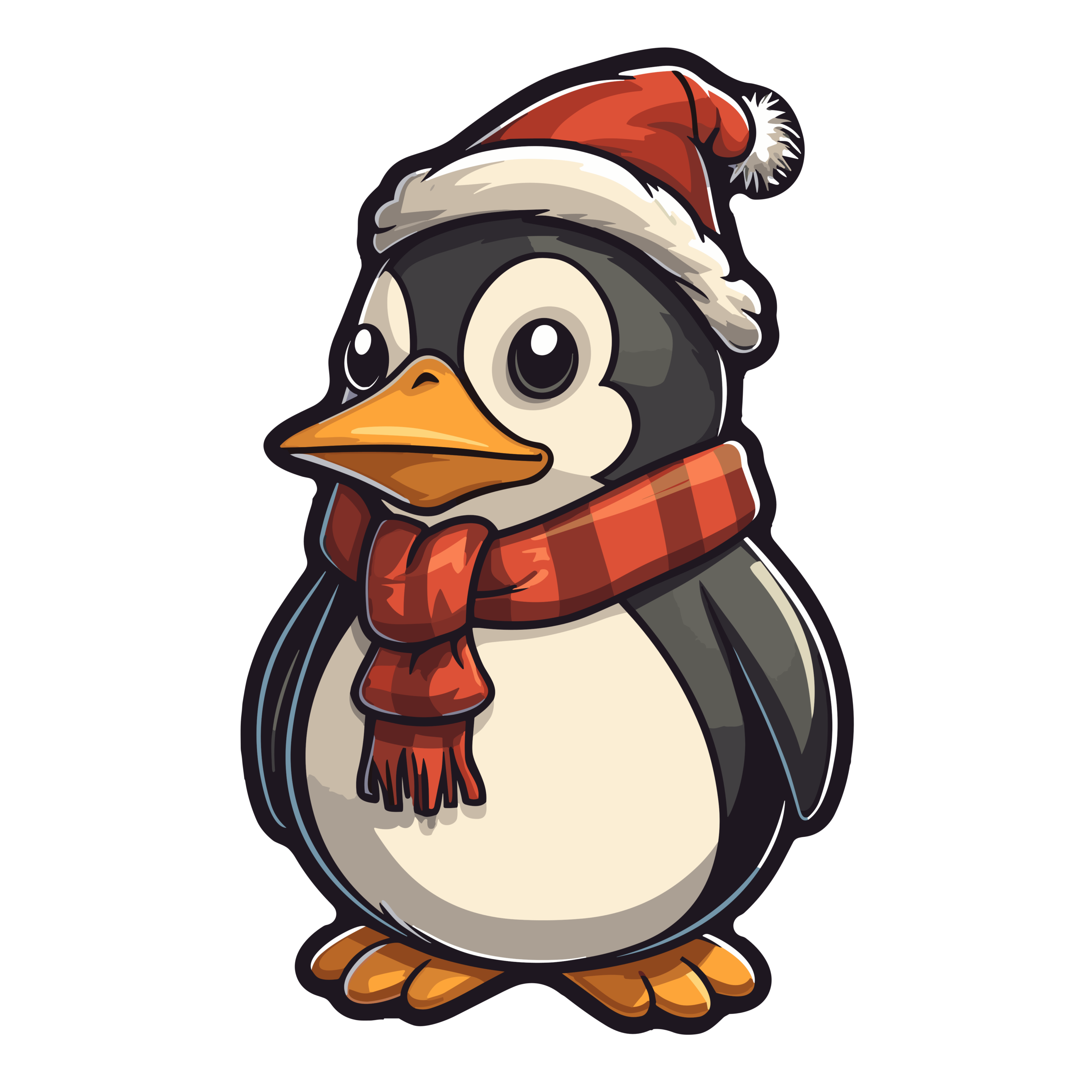 vector descargable para reproducir la imagen de un Pingüino con gorro de navidad 6. Utiliza tu máquina de corte CNC para la realización de este proyecto.