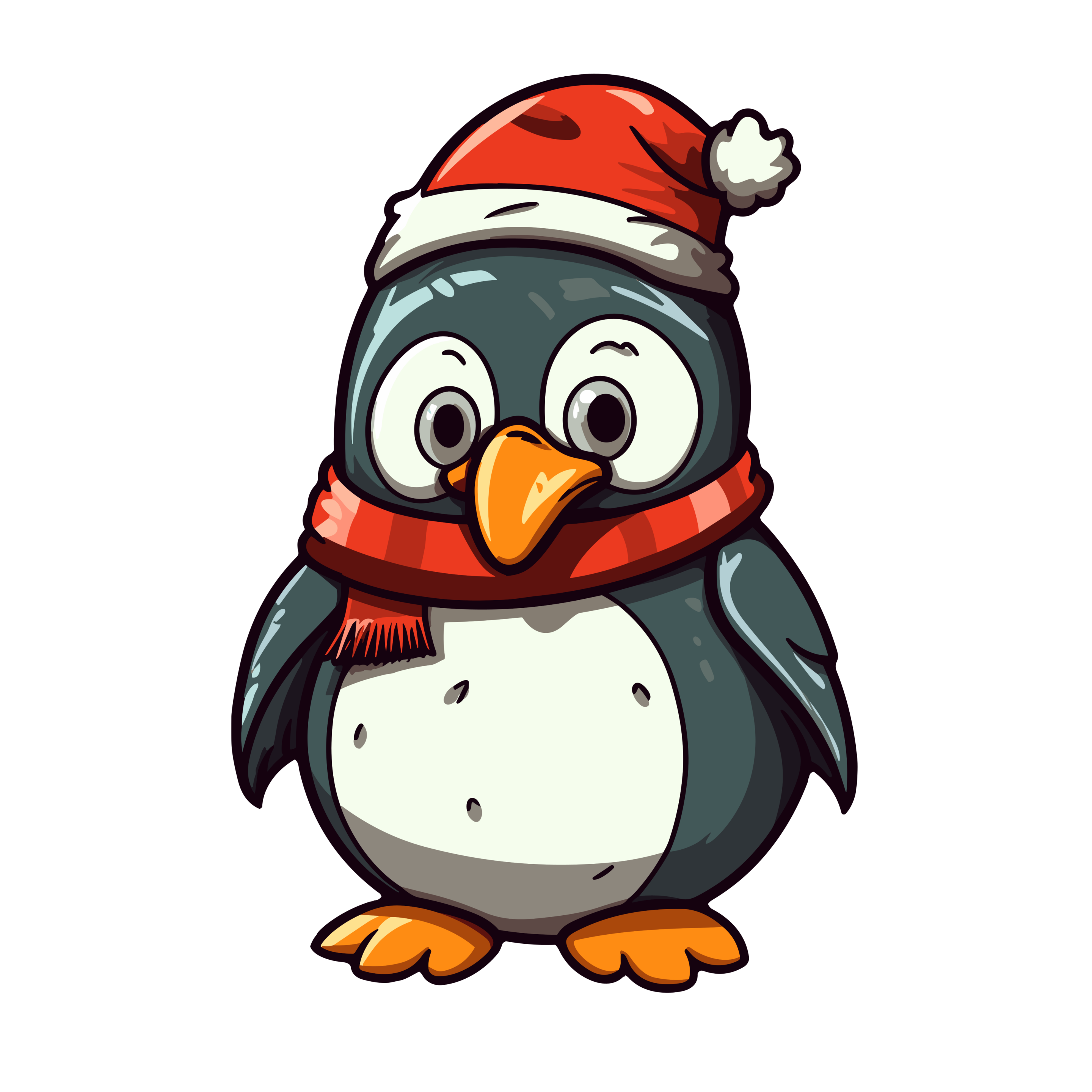 vector descargable para reproducir la imagen de un Pingüino con gorro de navidad 7. Utiliza tu máquina de corte CNC para la realización de este proyecto.