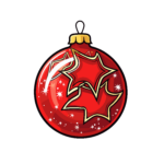 vector descargable para reproducir la imagen de una esfera de navidad roja. Utiliza tu máquina de corte CNC para la realización de este proyecto.