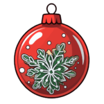 vector descargable para reproducir la imagen de una Esfera de navidad roja 2. Utiliza tu máquina de corte CNC para la realización de este proyecto.
