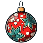 vector descargable para reproducir la imagen de una Esfera de navidad roja 3. Utiliza tu máquina de corte CNC para la realización de este proyecto.