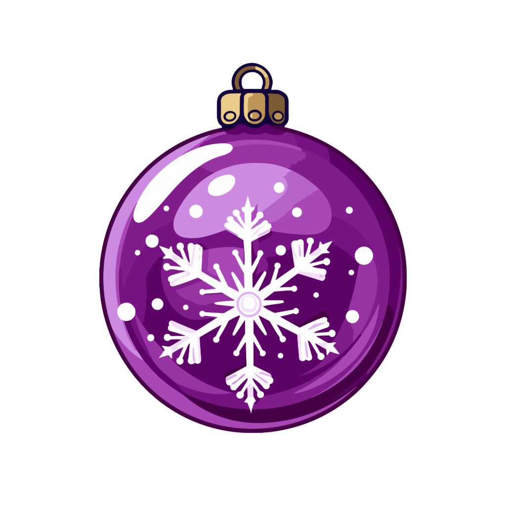 Esfera de navidad morada — vector para corte CNC