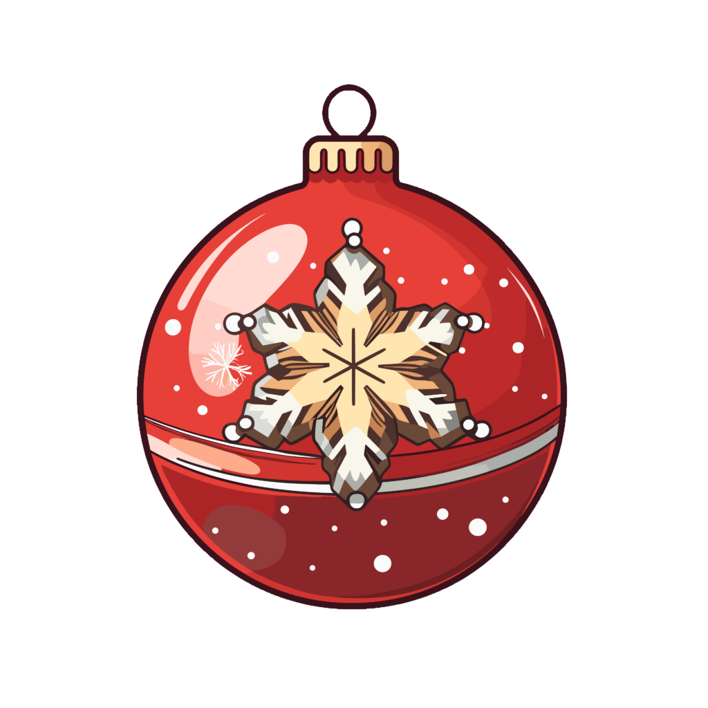 Esfera de navidad roja 6 — vector para corte CNC