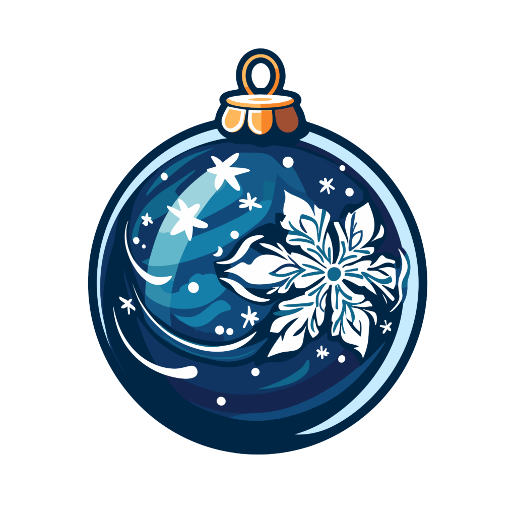Esfera de navidad azul 3 — vector para corte CNC