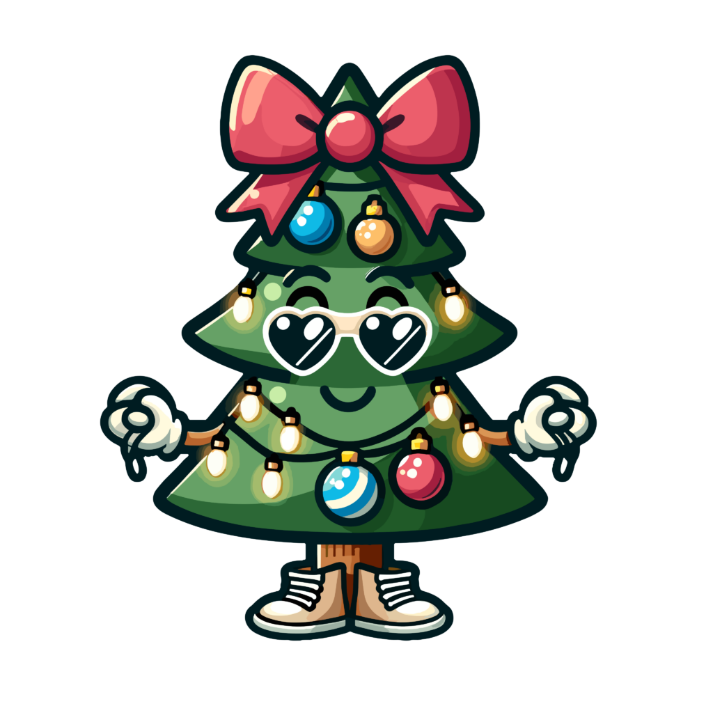 Árbol de navidad animado — vector para corte CNC
