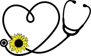 Estetoscopio con girasol