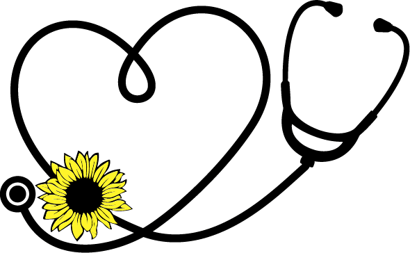 Estetoscopio con girasol